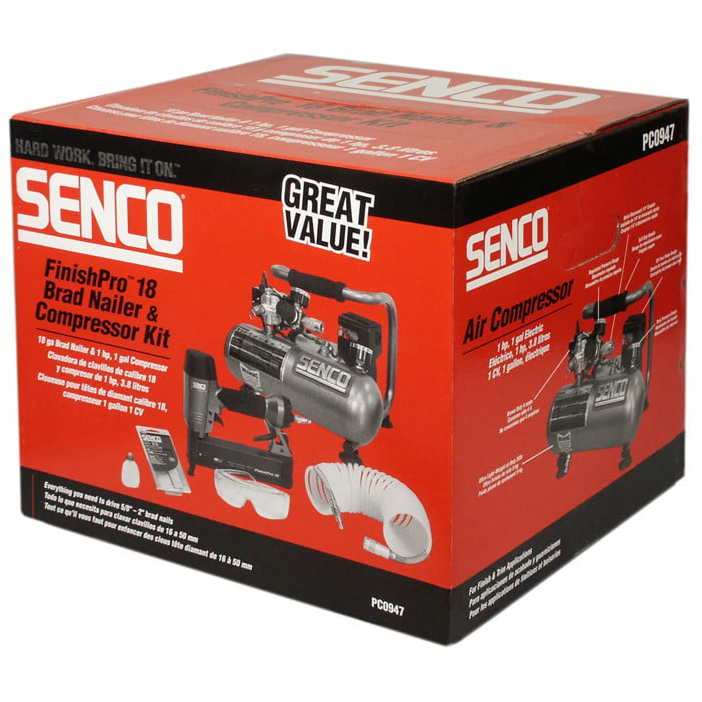 Senco FinishPro 18-Gauge Brad Nailer and 1-Gallon Compressor Combo Kit