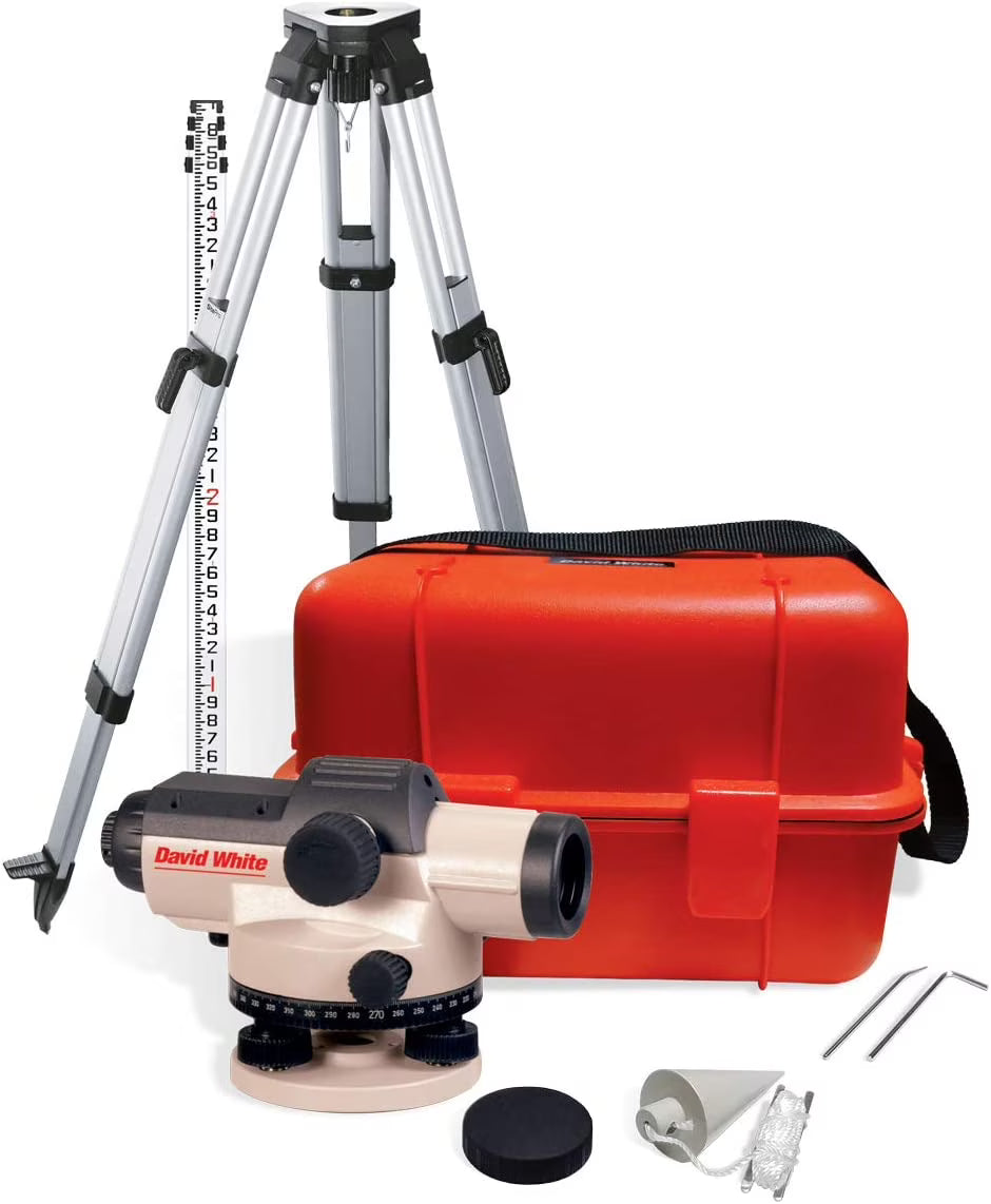 David White 45-D8926K-1T - AL8-26 26X Automatic Level Kit, with Tripod and 10ths Leveling Rod