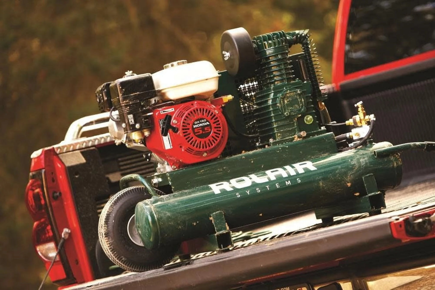 Rolair 6.5 Hp Honda 13.8 Cfm@90Psi 9 Gall Twin Tank Compressor