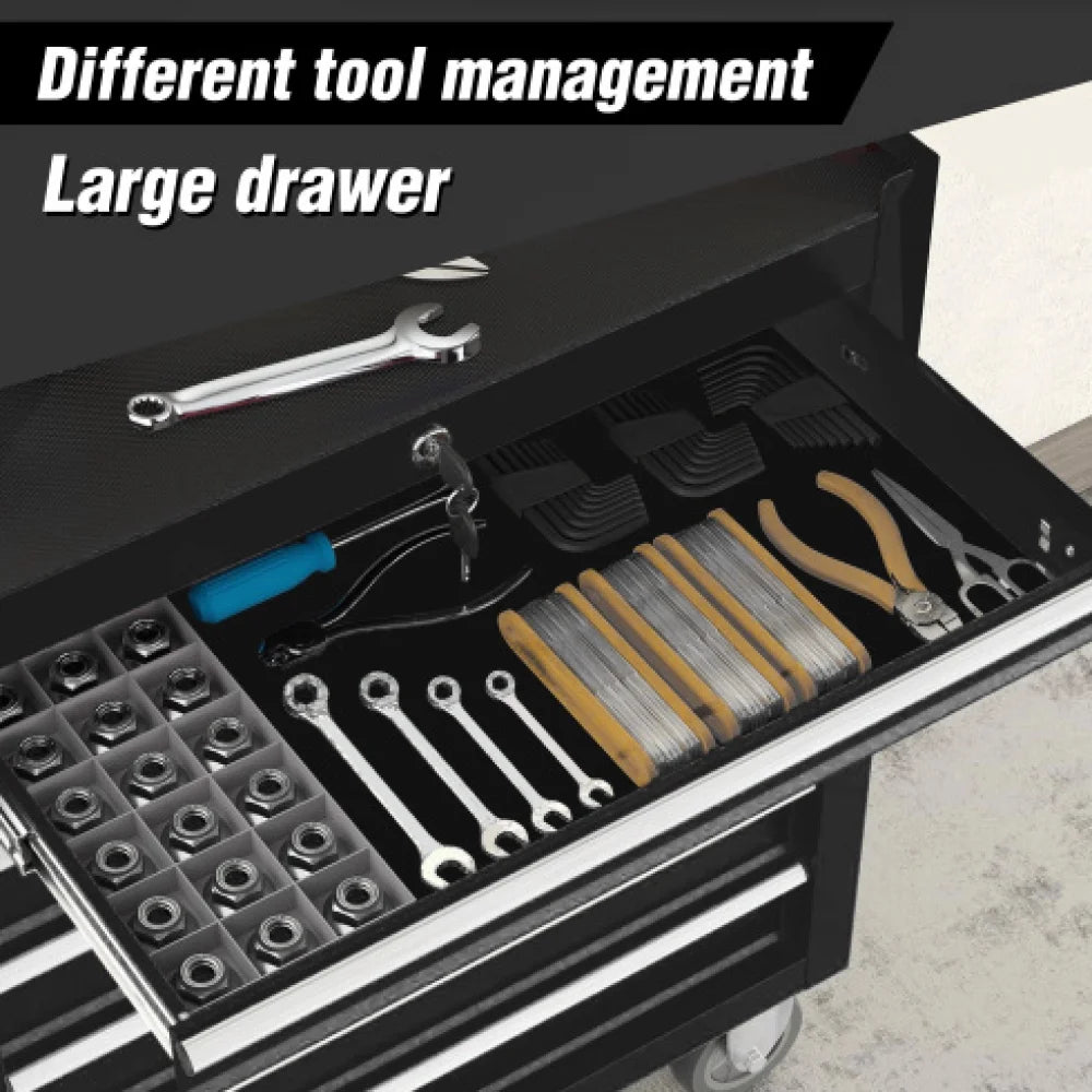 Rolling Tool Chest With 7 Drawer Tool Box With Wheels Multifunctional Tool Cart Mechanic Tool Storage Cabinet For Garage, Warehouse, Workshop, Repair Shop