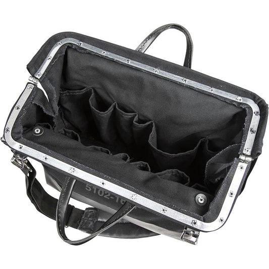 Klein Tools 510216SPBLK 16 in. Deluxe Canvas Tool Bag - Large, Black
