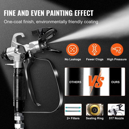KFFKFF Stand Airless Paint Sprayer 950W 3000PSI Electric Paint Sprayer With Cart