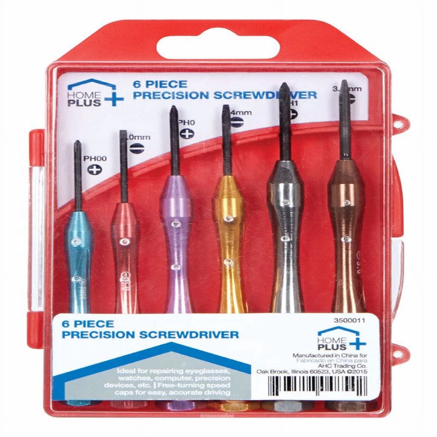 Home Plus 3500011 Precision Screwdriver Set Multi Color 6 Per Case - pack of 12