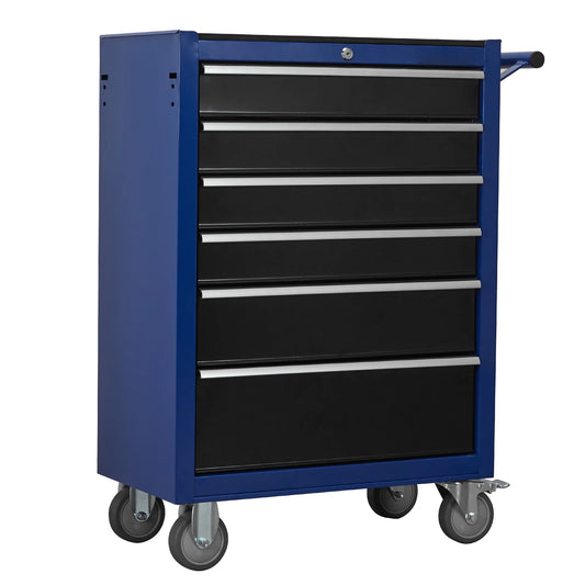6-Drawer Rolling Tool Chest Cabinet, Large Capacity Organizers Metal Tool Box with Wheels Tool Storage Cart for Garage, Workshop