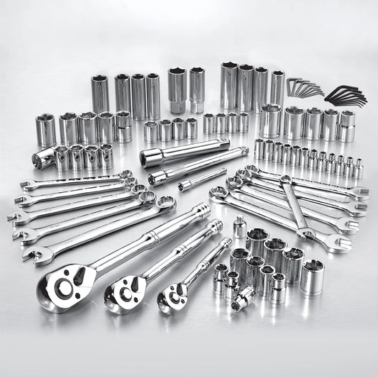Pro-Grade 92 Pc Mechanics Tool Set, SAE & Metric, Chrome Vanadium, Ratchets, 39030