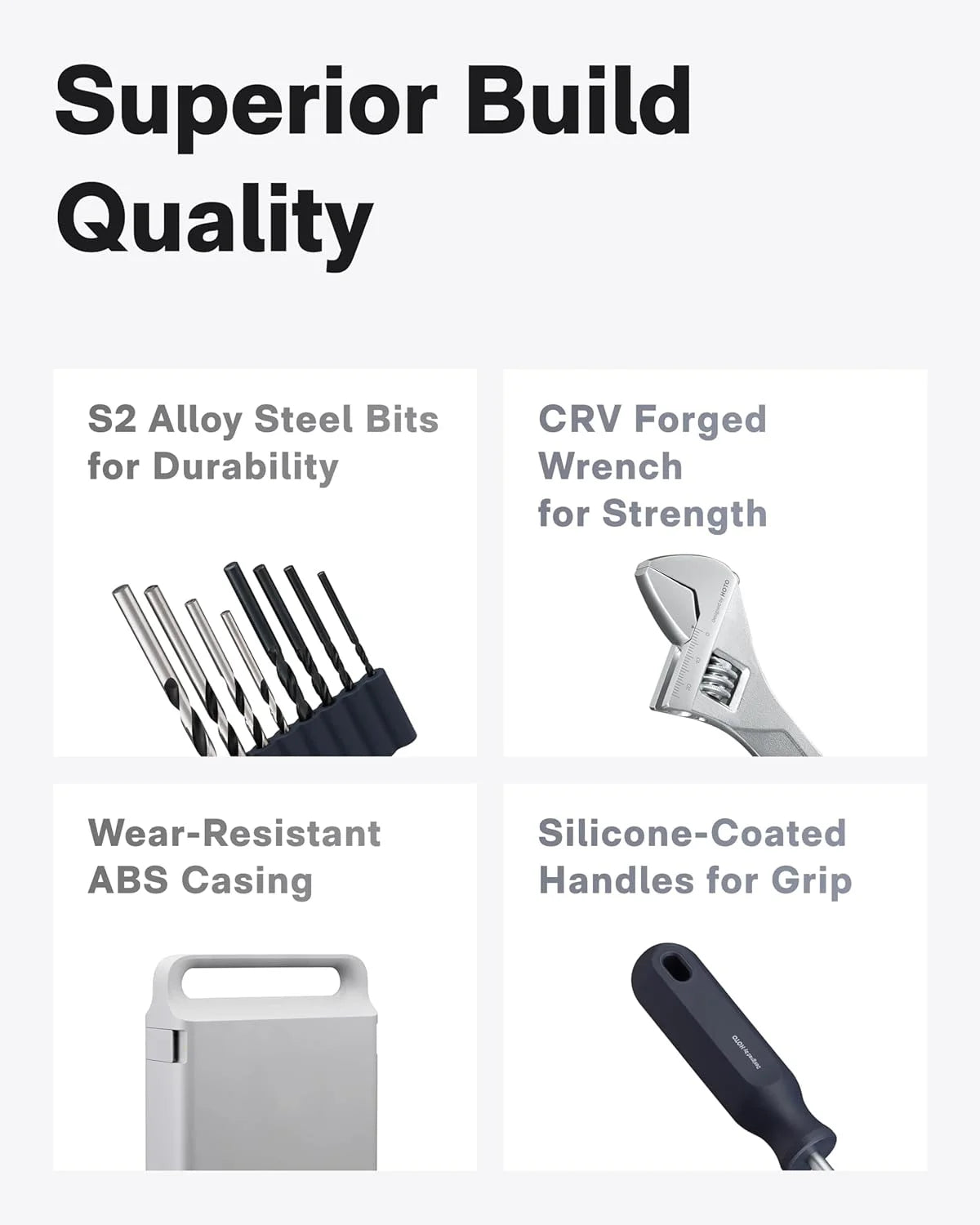HOTO Cordless Brushless Drill Tool Set, Variable Speed, Hidden Buckle, LED Screen, Intelligent Digital Display, Safe, Exquisite & Practical, High-end Drill Kit for Home/Daily Use