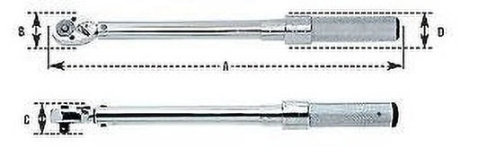 CDI Torque Products 1503MFRMH 1/2-Inch Drive Metal Handle Click TypeWrench, Torque Range 20 to 150-Ft.lbs