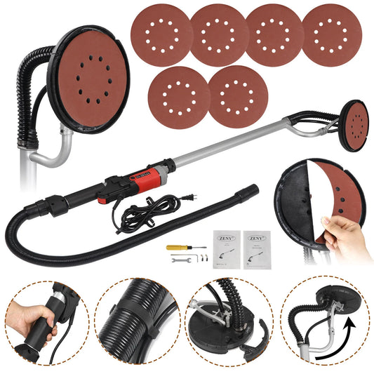 800W Electric Drywall Sander Adjustable Variable Speed with 6Pcs Sanding Pads