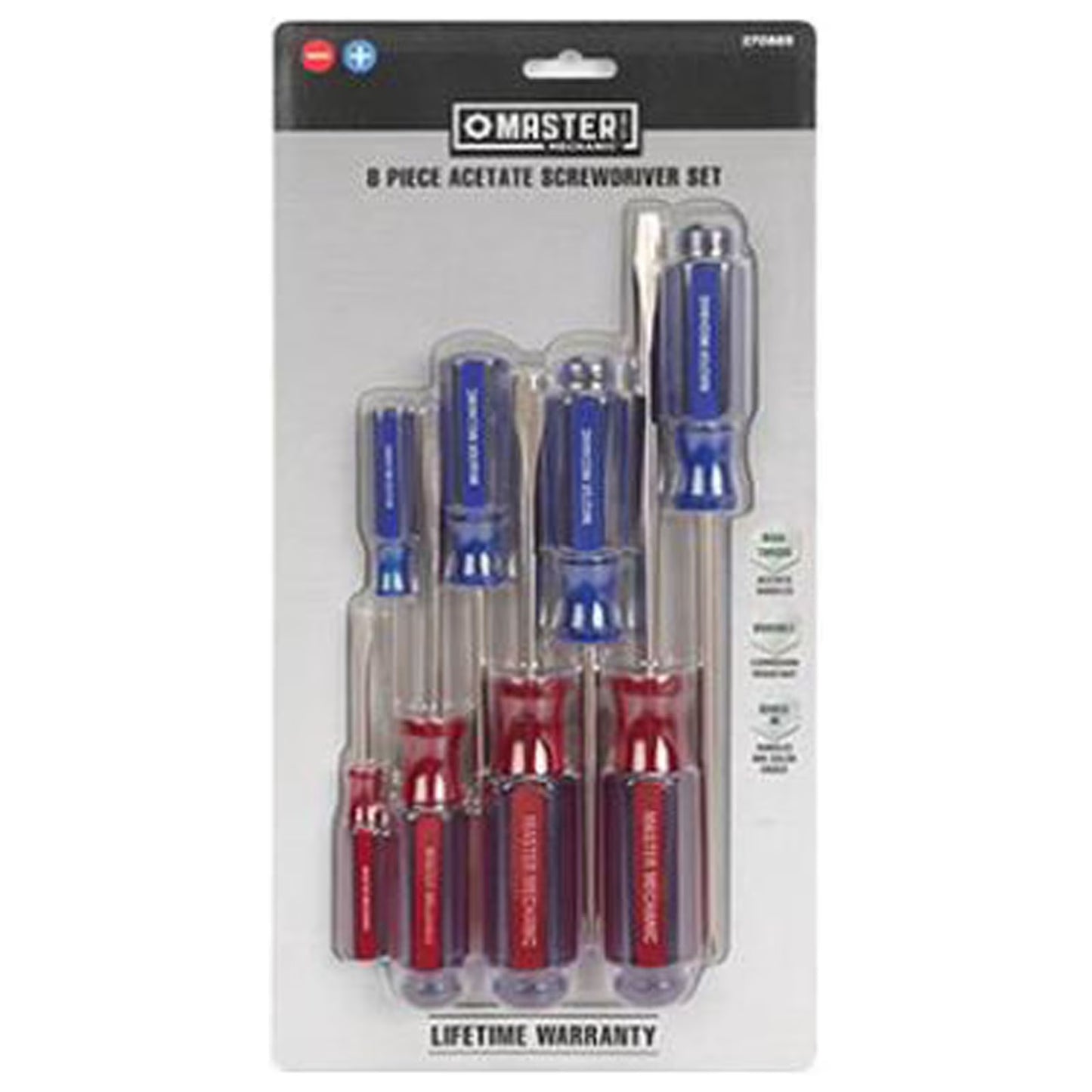 Master Mechanic GS20200608003 8-Pc. Acetate Screwdriver Set - Quantity 12