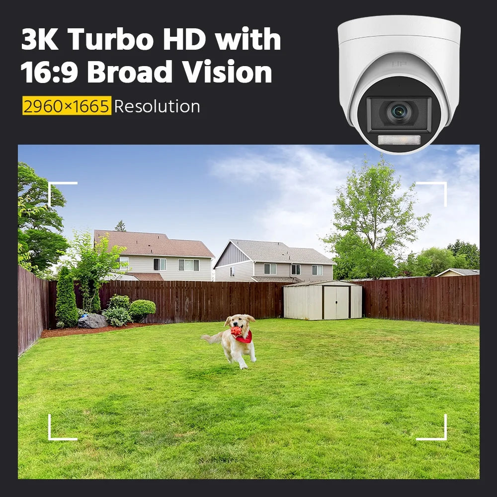 ANNKE 8CH Security Camera System, H.265+ 5-in-1 4K DVR Recorder with AI Human/Vehicle Detection, 8X 3K IP67 CCTV Turret Cameras with Smart Dual Light, Built-in Mic, 100ft Colour Night Vision, NO HDD ?