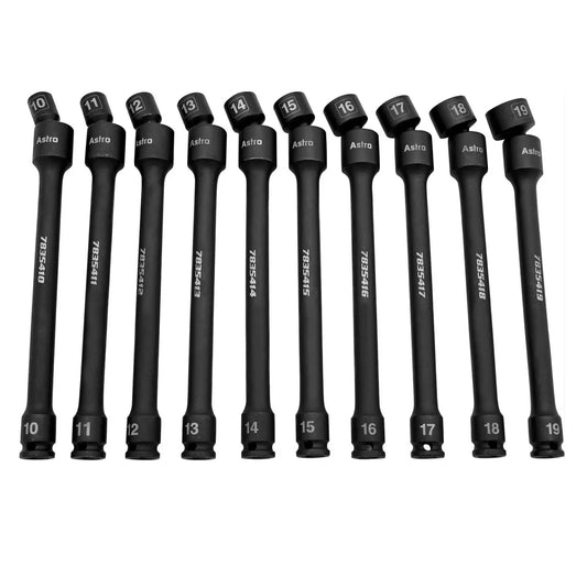 Astro Pneumatic 10pc 3/8" Drive 6Pt Pinless Universal Torque-Saver Impact Extension Socket Set - Metric