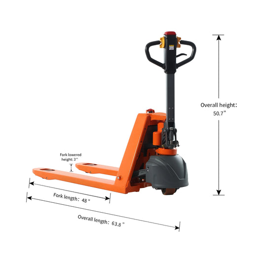 Tory Carrier 3300lbs Mini Type Electric Pallet Truck Jack Li-Ion Battery 24V/20AH