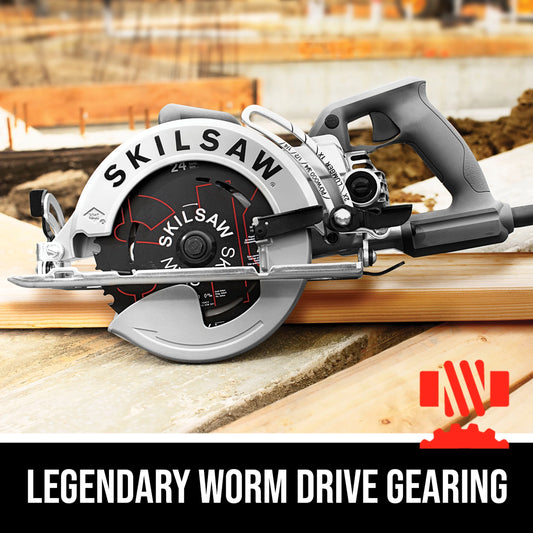 SKIL SPT77W-01 15 Amp 7-1/4'' Aluminum Corded Electric Worm Drive Circular Saw