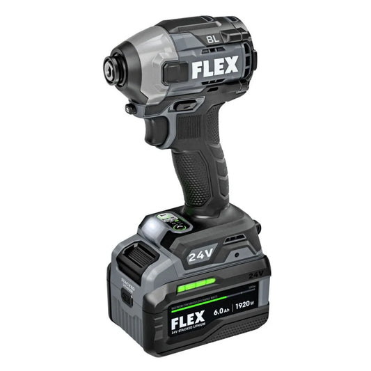 Flex 1/4"" Quick Eject Hex Impact Driver Kit w/Multi Mode Stacked Lithium Batte