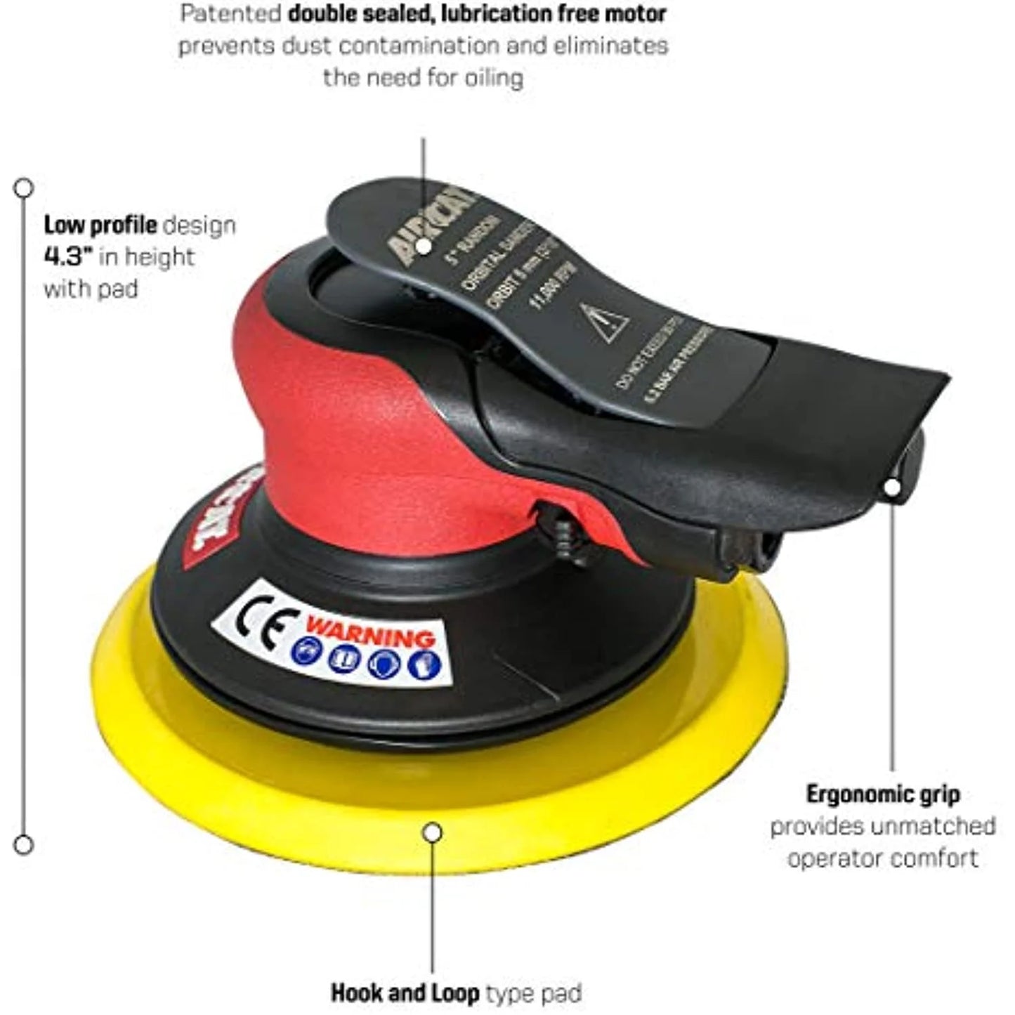 AirCat Non-Vac Orbital Palm Sander