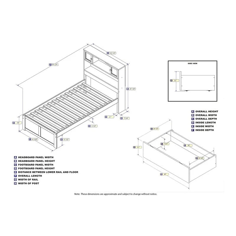 Leo & Lacey Urban Twin XL Storage Platform Bed in White