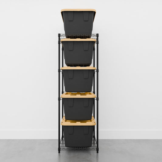 SafeRacks Storage Bin Rack, 5 Tote Capacity, NSF Certified