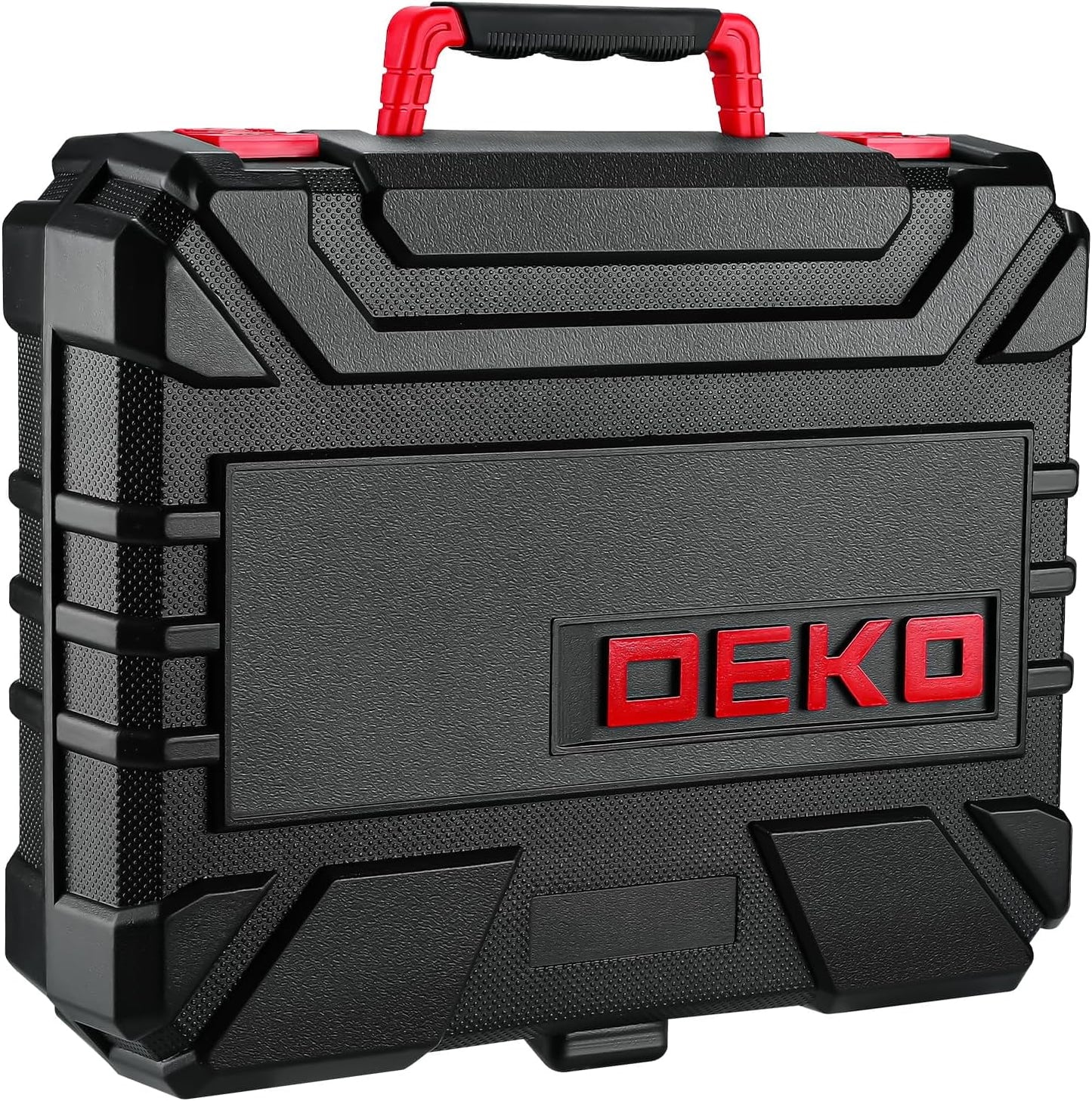 DEKOPRO Drill Set: Tool Set with 8V Red Cordless Drill, Home Tool Kit with Drill, Hand Tool Kits for Women 126 Piece
