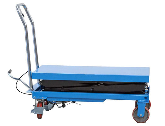 Hydraulic Dual Scissor Lift Table Carts Mobile Dolly Hand Truck with Foot Pump, 770LB