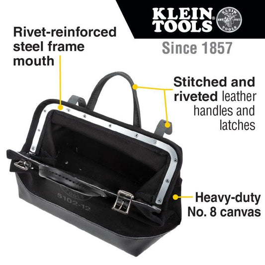 Klein Tools 12In Canvas Tool Bag Black