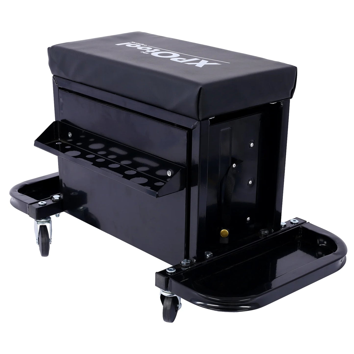 350-Pound Capacity Garage Glider Rolling Tool Chest SeatMechanics Roller Seat with 3 Drawers, Rolling Tool Chest Garage Chair, Toolbox on Wheels Mechanics Seat