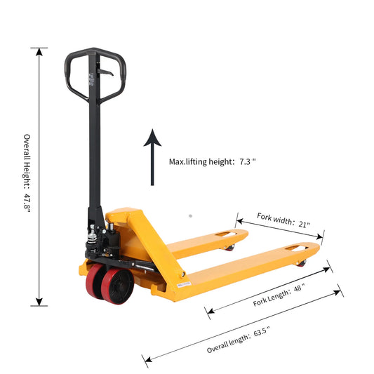 APOLLOLIFT Warehouse Hand Pallet Truck Jack 5500lbs 48x21" with Light Weight