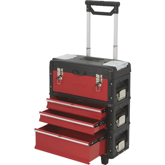 Ironton 3-Pc. Toolbox Storage System, 20in., Portable, Ball Bearing Drawers, Trolley with Wheels