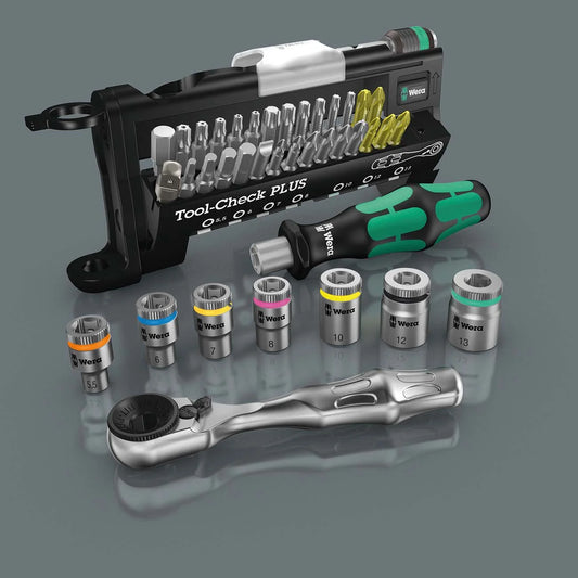 Wera 056491 Tool-Check Plus Bit Ratchet Set with Sockets - Imperial
