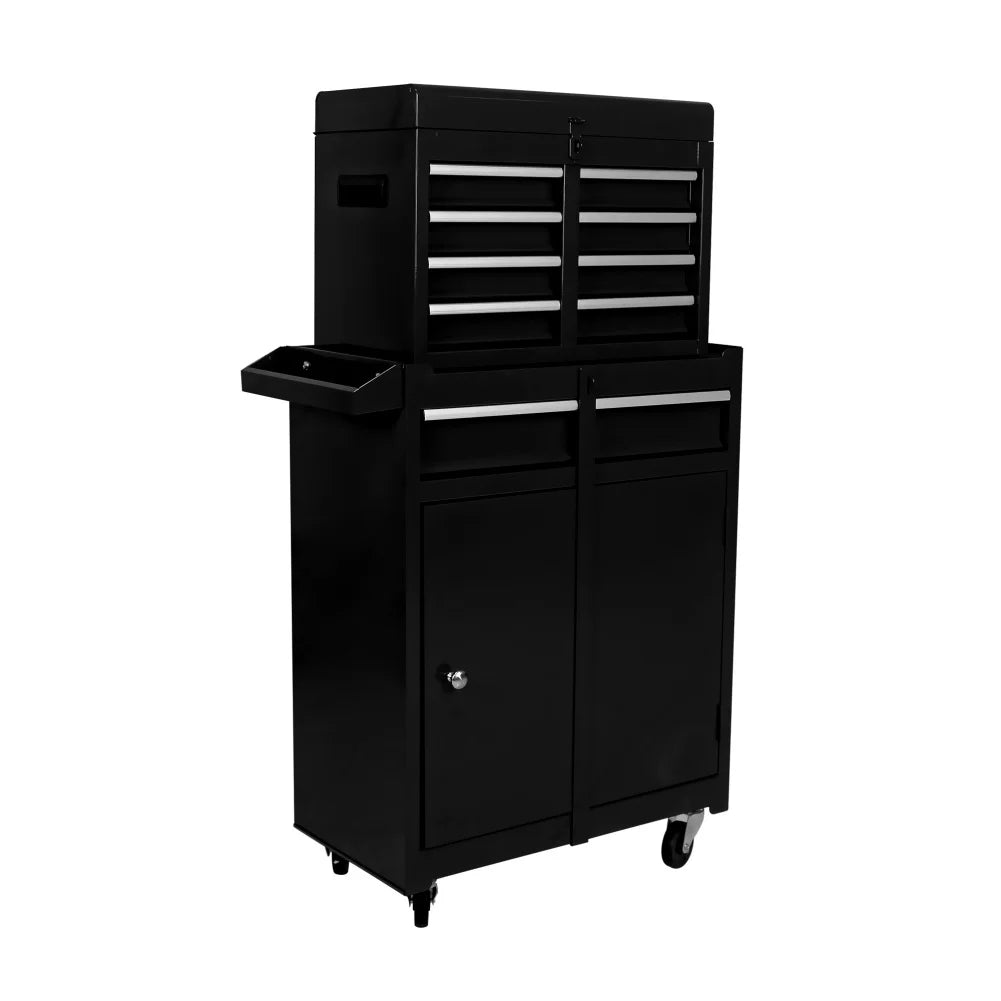 5-Drawer Rolling Tool Chest, Tool Storage Box with Wheels and Locking System, Removable Tool Cabinet with Bottom Cabinet and Adjustable Shelf, for Garage Warehouse Workshop