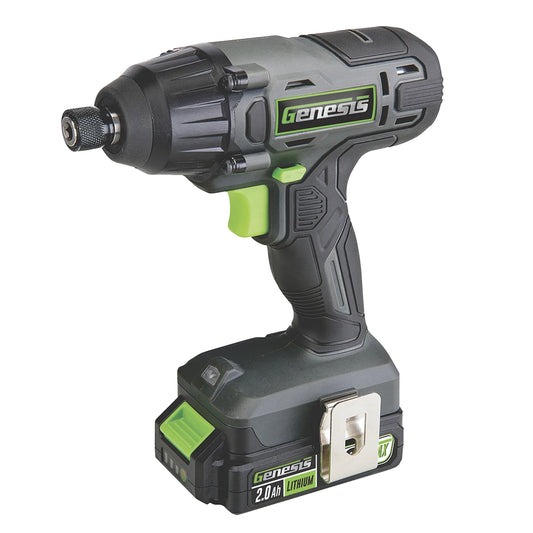 Genesis G20MAX 20V Cordless 2-Speed Drill Driver/Impact Driver Combo Kit with 2 batteries, Quick Charger, 1600 in-lbs driver torque, 450 in-lbs drill torque GL20DIDKB2