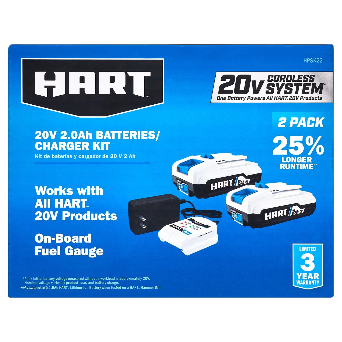 HART 20-Volt Reciprocating Saw with 2-Pack 2Ah Battery and Charger Starter Kit Bundle