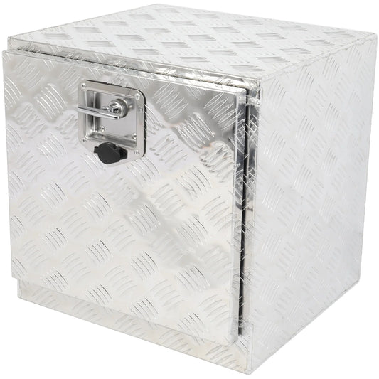 CCIYU 18 Inch Aluminum Truck Bed Toolboxes, Heavy Duty Truck Tool Box with Lock Keys, Storage Tool Box Chest Box Organizer for Pickup, RV, Truck Bed, Trailer, 18"x 17"x18", Silver