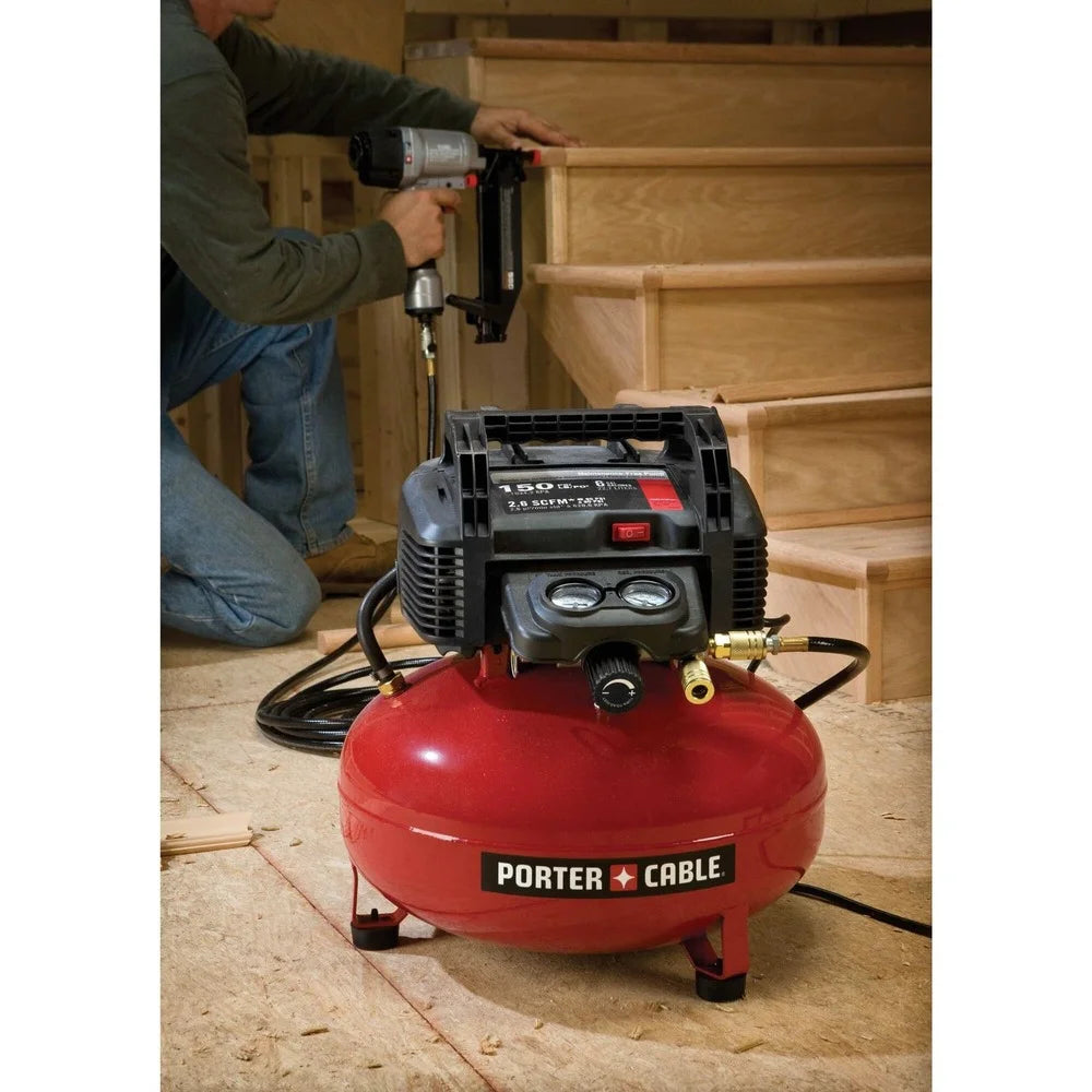 Porter-Cable C2002-ECOM 0.8 HP Oil-Free Pancake Air Compressor 6 gal