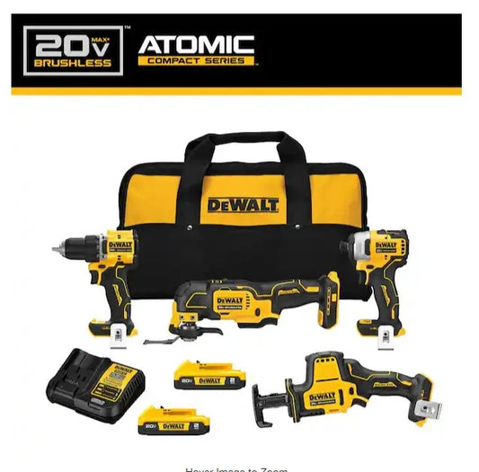 DEWALT 20V MAX* XR 4-Tool Combo Kit