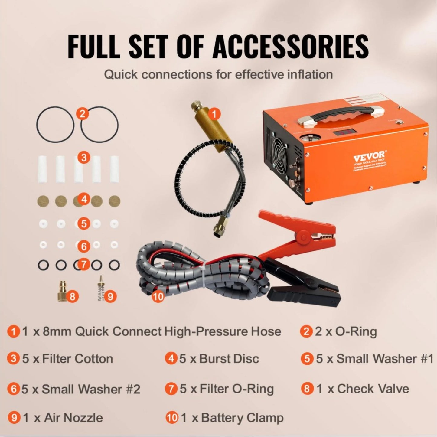 4500PSI Portable PCP Air Compressor - Auto-Stop, Oil & Water-Free Pump for Paintball and Airgun Enthusiasts, AC120V/DC12V