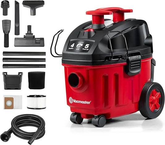 Vacmaster 4-Gallon 5 Peak HP Household Wet/Dry Vacuum - VF408B 1101