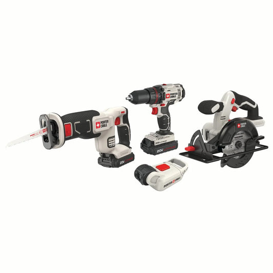 PORTER CABLE 20-Volt Max Lithium-Ion 4 Tool Combo Kit, PCCK616L4