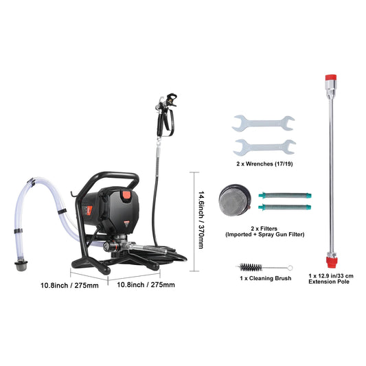 KFFKFF KFFKFF Electric Airless Paint Sprayer, 750W 3000PSI, Ideal for Indoor & Outdoor Furniture, Walls, and Fences, Portable Handheld Sprayer Ensures Smooth & Uniform Coverage