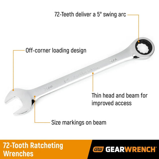 GearWrench 39327 32 Piece Combination Ratcheting Wrench Set