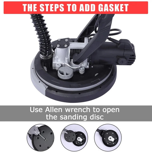 Towallmark 750W 7 Amp, Drywall Sander Electric, Popcorn Ceiling Removal Tool, 7 Speed 900-1800 RPM, with 14 Sanding Discs, Extendable Handle, Dust Hose Storage Bag