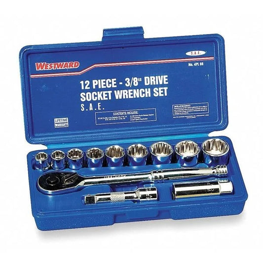 Westward Socket Wrench Set,SAE,3/8 in. Dr,20 pc 4PL98