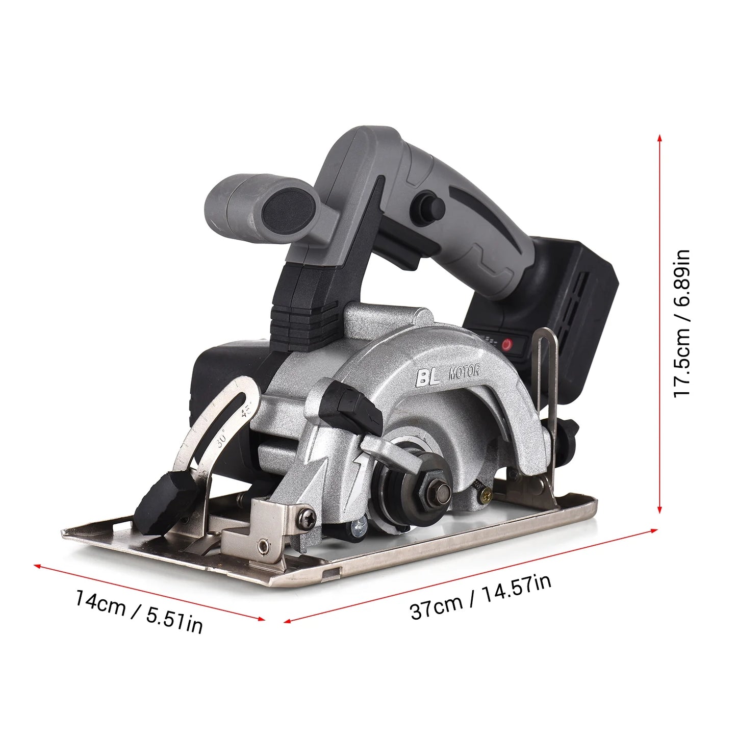 NANWEI Circular Saw Electric Saw 21V 7800RPM Cordless Brushless Tile Saw 45 Degree Adjustable Bevel Cutting with 110mm Blade