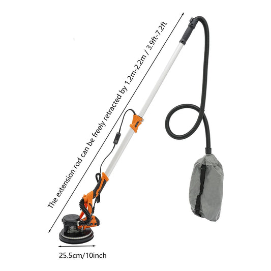 6 Gear Speed Orange Aluminum Alloy Electric Drywall Sander Vacuum with Dust Collection for Electric Ceiling and Wall