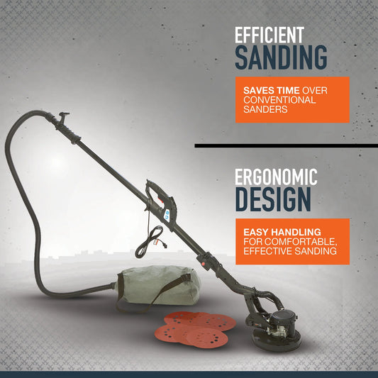 Ironton 9in. Drywall Sander, 6.5 Amps, 750?C1600 OPM, 8-1/2in. Pad