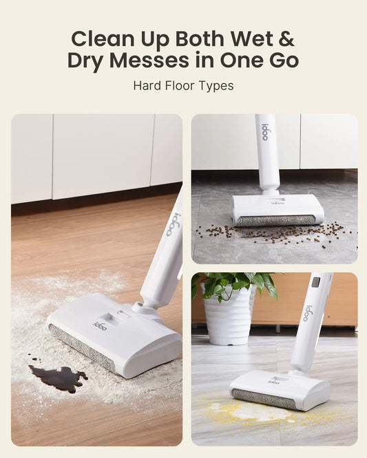IDOO Cordless Electric Wet Dry Vacuum Cleaner, White