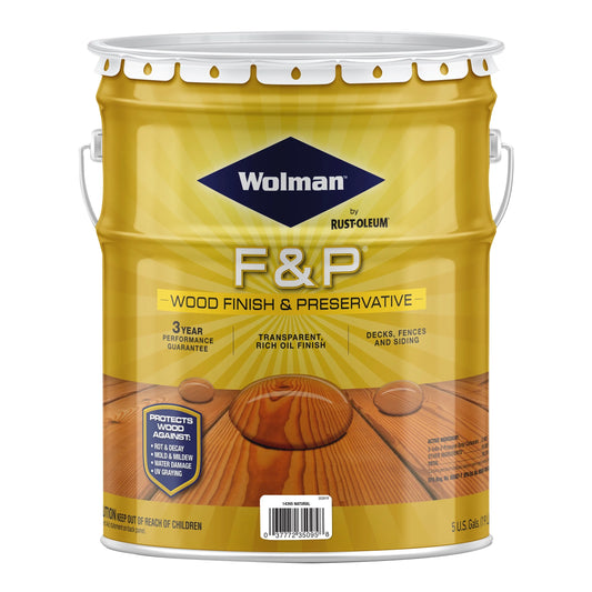 Natural, Wolman F& P Exterior Wood Finish and Preservative Stain- 5 Gallon