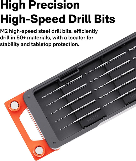 HOTO SNAPBLOQ D-A03 Electric Mini Drill Pen with 20 Bits, Brushless Motor, 3-Speed USB-C Rechargeable Electric Hand Drill, LED Light, Resin Drill Set for Jewelry Making,PCB, Wood, Plastic, DIY