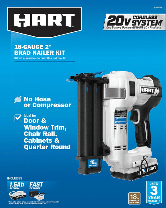 HART 20-Volt Brad Nailer Kit & Brad Nails