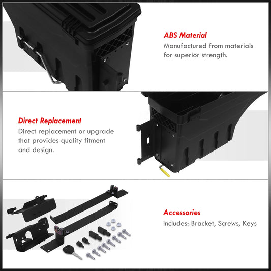 For 2002-2020 Dodge Ram 1500 2500 3500 (2-Piece) Rear Truck Bed Wheel Well Storage Case Tool Box Pair w/Lock+Key Set - Fleetside 03 04 05 06 07 08 09 10