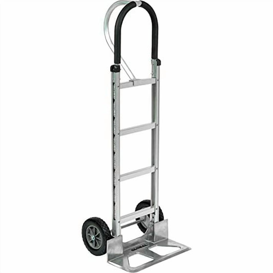 Aluminum Hand Truck Loop Handle, Mold-On Rubber Wheels
